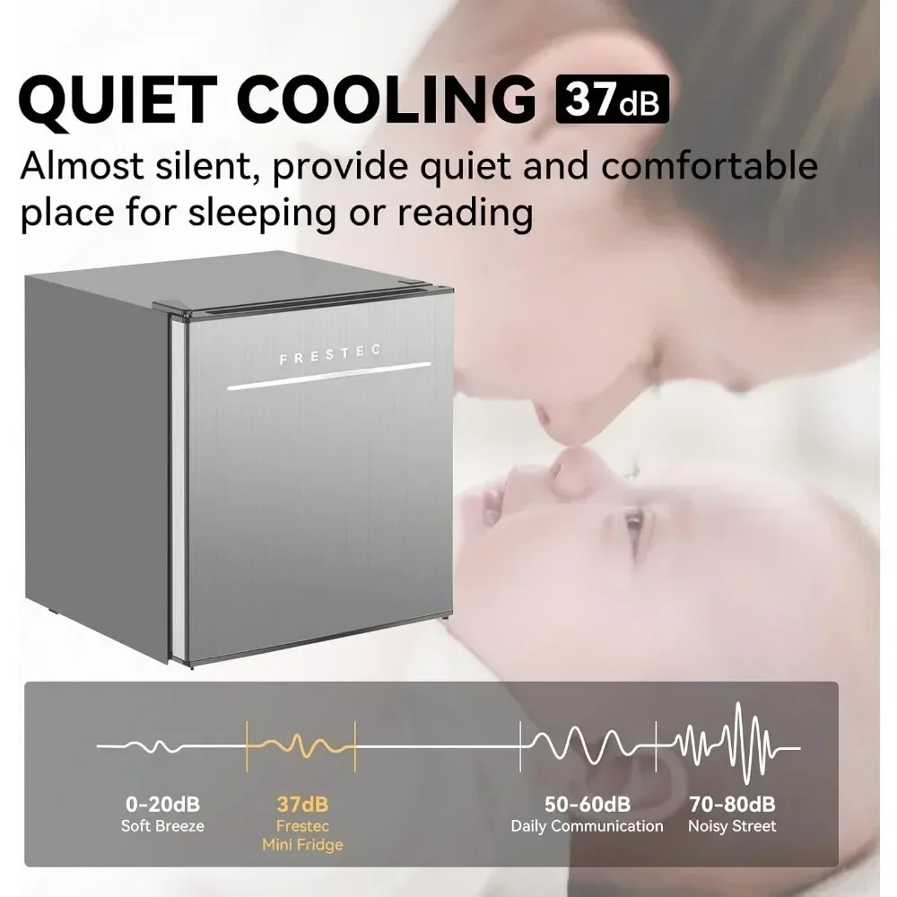 1.6 Cu.Ft Mini Fridge for Bedroom, Mini Refrigerator with Freezer, for Room and Office, Adjustable Temperature(without Handle) - Image 5