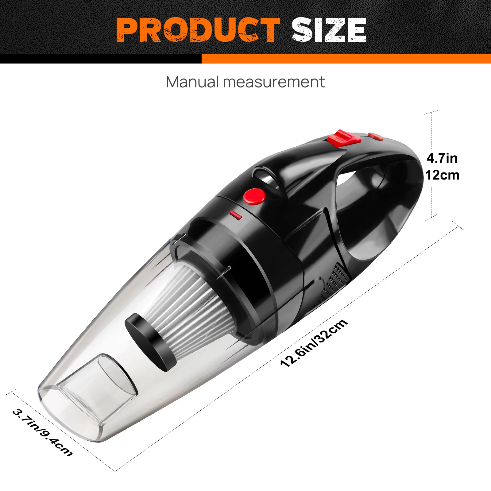 Handheld Vacuum Cleaner Cordless Strong Suction Portable Hand Vacum for Home Car Hoover,Mini Rechargeable with HEPA Filter LED - Image 6