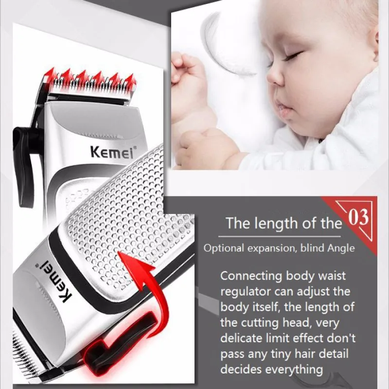 Kemei KM-4639 Electric Clipper Hair Clippers Professional Trimmer Household Low Noise Beard Machine Personal Care Haircut Tool - Image 5